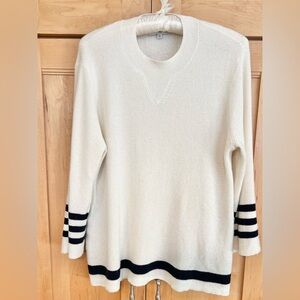 Madewell Ivory Sweater with Navy Stripes
